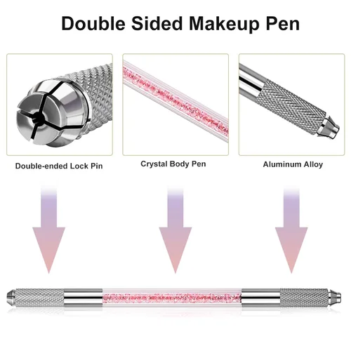 Miniatura 3 de Microblading Pen - Bolígrafos manuales para cejas, suministros de microcuchilla, herramienta de mano de microblading de doble cara para suministros