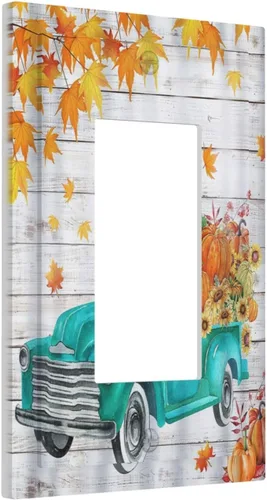 Miniatura 53 de Placas de pared de eucalipto verde de una sola palanca, estilo rústico, cubierta de interruptor de luz de 1 cuadrilla, hojas de árbol, cubiertas