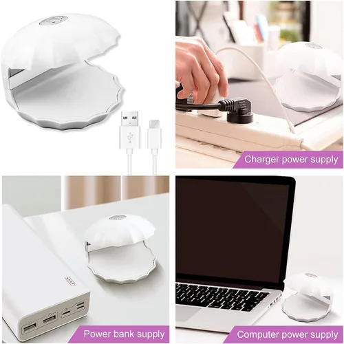 Miniatura 4 de Mini lámpara LED de uñas, lámpara de uñas en forma de concha de 18 W, lámpara de uñas portátil con luz UV, lámpara de curado de esmalte de uñas