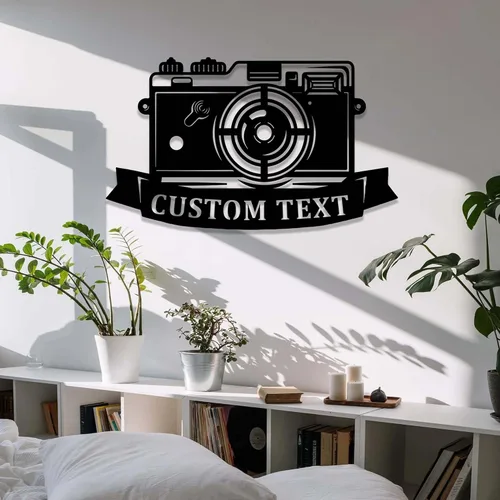 Miniatura 5 de Letrero de fotografía personalizado, decoración de estudio fotográfico, cámara personalizada, arte de pared de metal, fotógrafo, regalo