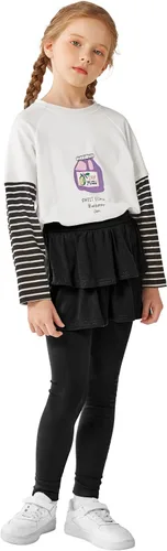 Miniatura 7 de Resinta Leggings sin pies para niñas con falda de volantes, falda elástica con volantes, pantalón encantador para niñas