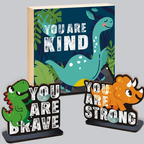 Miniatura 52 de Juego de 3 piezas de dinosaurios con signo de número de 2º cumpleaños, decoración de mesa de dinosaurios para niños y niños de 2º cumpleaños