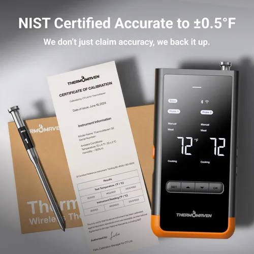 Miniatura 6 de ThermoMaven - Termómetro inteligente inalámbrico Bluetooth para carne: base independiente, termómetro WiFi inteligente con Sub-1G, precisión Sonda
