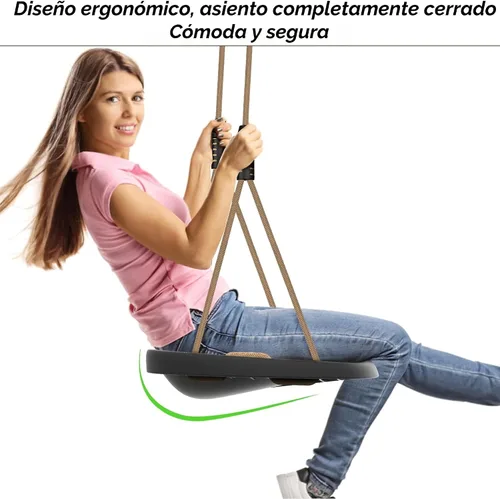Miniatura 2 de SELEWARE Asiento de columpio resistente para adultos y niños, columpio de árbol con cuerdas a prueba de clima, accesorios para patio trasero