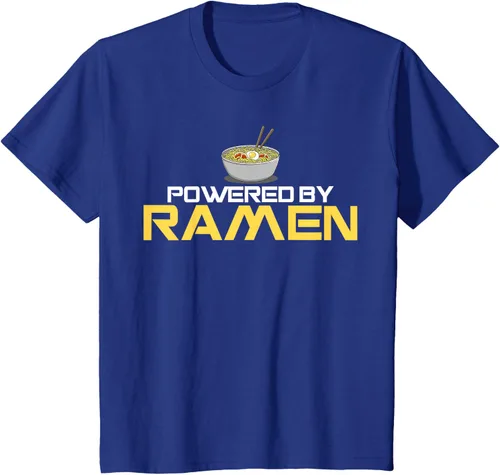 Miniatura 38 de Camiseta de fideos de anime japoneses Powered By Ramen, Negro, S