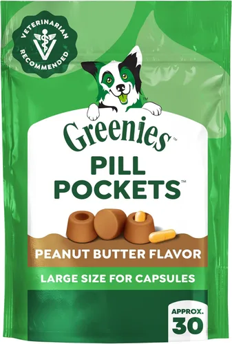 Greenies Pill Pockets con dulces de mantequilla de maní real para perros, Mantequilla de cacahuate