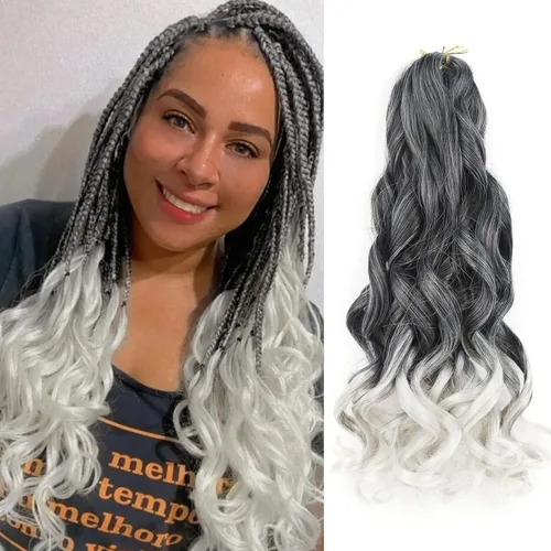 Miniatura 64 de Cabello rizado francés trenzado de 10 pulgadas, color 4, cabello rizado preestirado, 8 paquetes de trenzas de ganchillo de rizo francés para trenzas