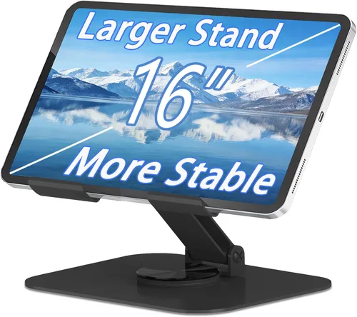Soporte de metal para tableta, soporte ajustable de rotación de 360° compatible con tabletas de 4 a 16 pulgadas como iPad Pro Air, iPad mini, Tab