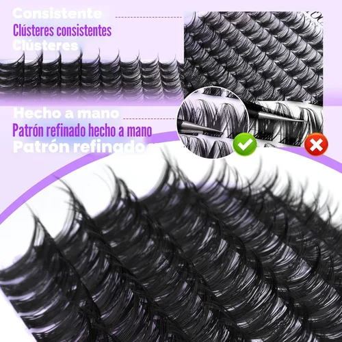 Miniatura 6 de Pawotence Kira - Extensiones de pestañas en racimo Wispy de 0.394-0.709 in, extensiones de pestañas individuales suaves y cómodas con banda fina