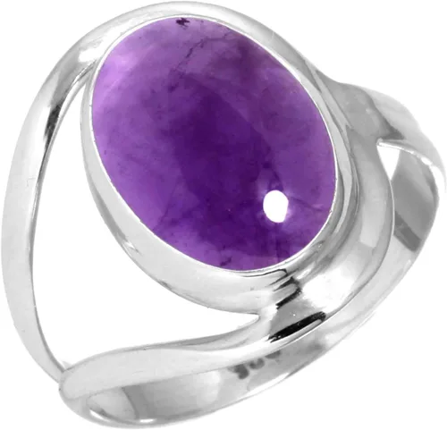 JEWELOPORIUM - Anillo de plata de ley 925 hecho a mano para mujer, 10 x 14 pulgadas con piedras preciosas ovaladas, joyería para regalo (99021_R)