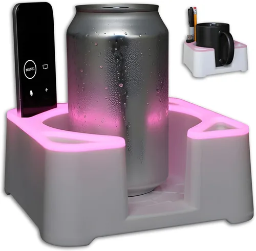Miniatura 9 de MugBrick - Portavasos de silicona portátil para escritorio, sofá y cama. Apto para lavavajillas, soporte para bebidas antiderrames para oficina, (A)