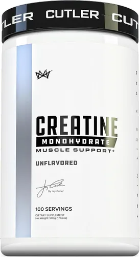 Cutler Nutrition Monohidrato de creatina pura, 0.18 onzas por porción, mejora el rendimiento muscular de alta calidad y la recuperación, sin sabor