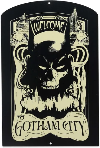 Miniatura 16 de DC Comics Batman Pop Art - Letrero redondo de metal, arte de pared retro de Batman para cueva de hombre, habitación de adolescentes o sala de cine
