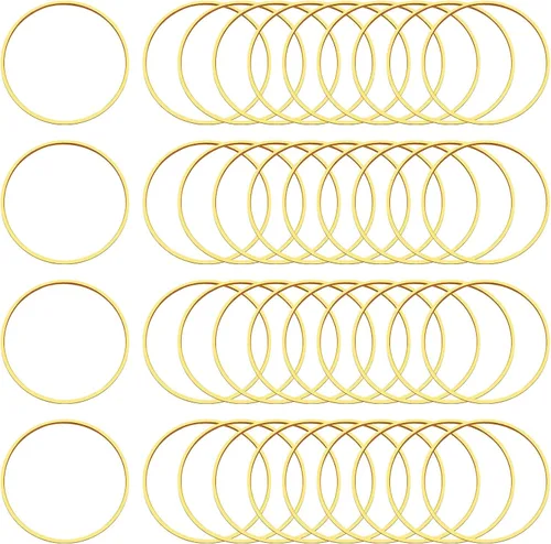 Miniatura 9 de 80 aros para la fabricación de joyas, aretes de 2.32 pulgadas (2.362 in), hipoalergénicos, redondos, redondos, con cuentas, marco colgante de bisel
