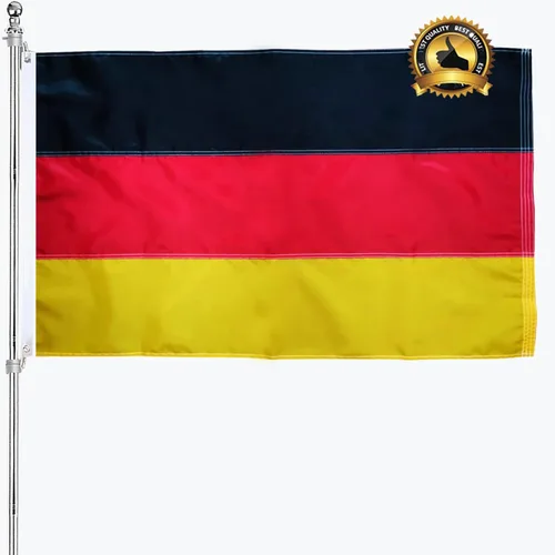 Bandera de Alemania 3 x 5 para exteriores con rayas cosidas, banderas nacionales alemanas resistentes, 3 x 5 pies, material de poliéster con 2