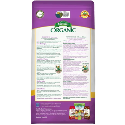 Miniatura 2 de Espoma Organic Azalea-Tone 4-3-4 Fertilizante natural y orgánico y alimento vegetal para todos los arbustos de hoja perenne con flores. Bolsa de 4