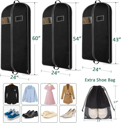 Miniatura 2 de BALEINE Bolsa de ropa, Negro