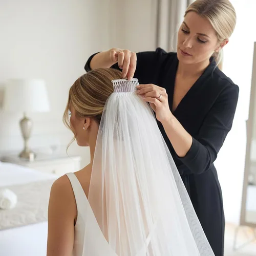 Miniatura 6 de 8 peines transparentes para el cabello para mujer, pinzas de plástico francés, peine lateral francés, 14 dientes, peines de velo de novia, clips