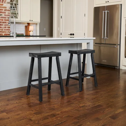 Miniatura 5 de Maven Lane Taburete de bar de cocina, moderno taburete de bar de madera de granja, taburete de isla de cocina, taburetes de bar de altura