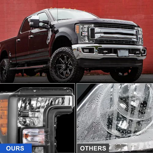 Miniatura 6 de Par de ensambles de faros ROXX compatibles con [2017 2018 2019 FORD F-250 F-350 F-450 F-550] SUPER DUTY, ensamble de proyector de faros, DRL