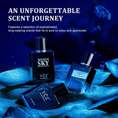 Miniatura 2 de Ycz Juego de 3 piezas de colonia para hombre, fragancia Ocean, Sky & Club, 1.7 fl oz cada una, Eau de Colonia Woody Fresh Citrus, caja de regalo