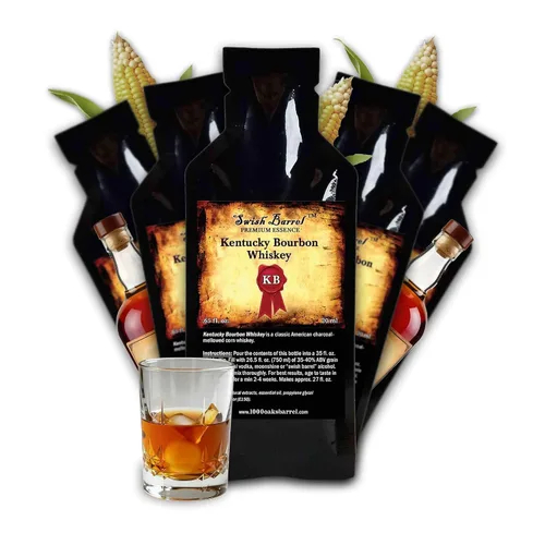 Kentucky Bourbon Whisky Aromoring Essence (paquete de 5), paquetes de recambio de sabor a licor para kits Bootleg y envejecimiento en barrica,