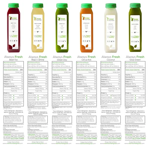 Miniatura 6 de Raw Fountain, limpieza de jugo de 3 días de limpieza natural de desintoxicación cruda, jugo para restablecimiento corporal, jugo prensado en frío