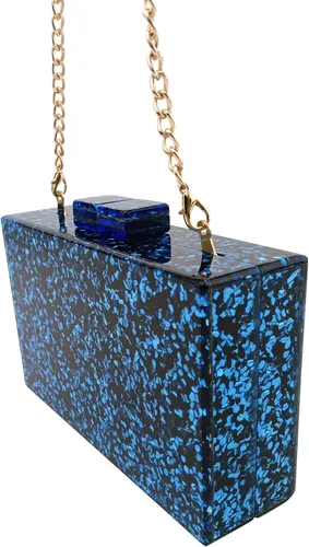 Miniatura 7 de Bolso acrílico mezcla de colores de plexiglás patrón geométrico, caja de cena, fiesta, bolsa de hombro individual