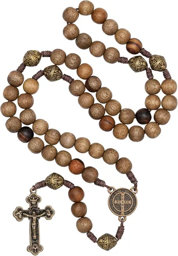 Intercession Rosario de madera maciza hecho a mano Nuestro Padre Sagrado