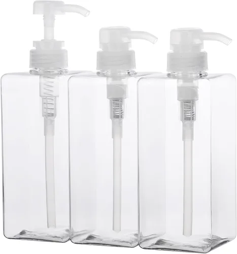 Miniatura 16 de Suream Botellas de prensa de bomba recargables de 9.5 onzas, dispensador de champú y acondicionador de plástico, botella vacía cosmética Azul pavo