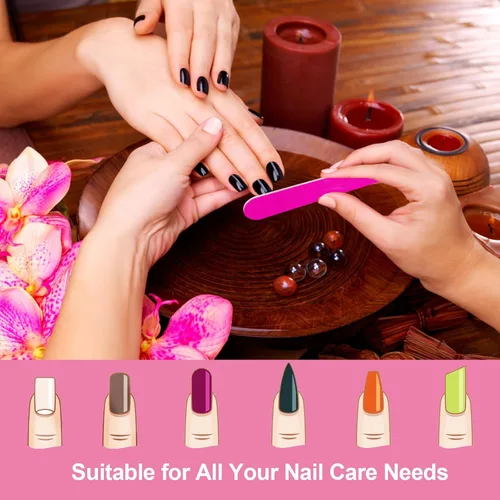 Miniatura 2 de Emery Boards para uñas, 100 limas de uñas para uñas naturales, pequeñas, desechables, de doble cara, lima de uñas coloridas, a granel para el hogar