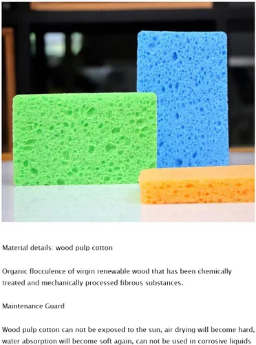 Miniatura 4 de Esponjas de celulosa, esponja de cocina resistente, esponjas de celulosa comprimida para cocina, limpia los desastres difíciles sin rayar esponjas