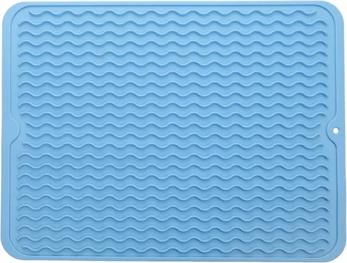 Miniatura 11 de MicoYang Alfombrilla de silicona para secado de platos para múltiples usos, fácil de limpiar, ecológica, resistente al calor, alfombrilla
