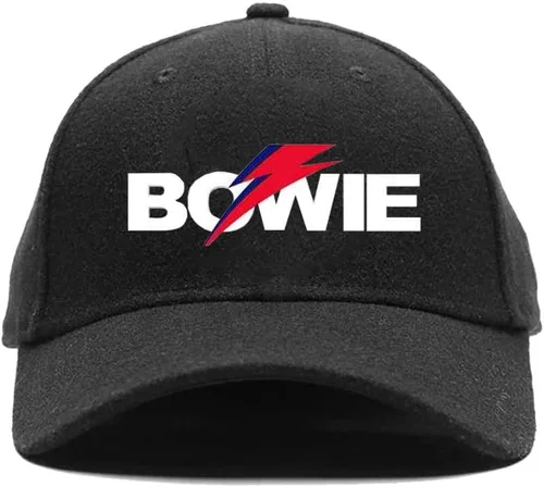 David Bowie Gorra de béisbol con logotipo Aladdin Sane Bolt para hombre, color negro