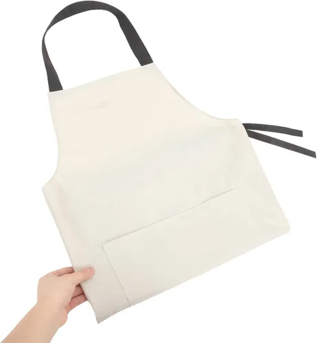 Miniatura 3 de Unomor Delantal de cocina para hombres y adultos, delantal de trabajo multiusos para interiores con bolsa resistente al aceite, color sólido