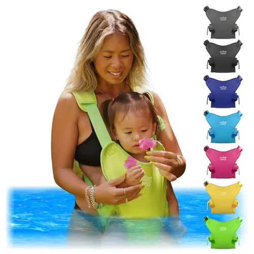 WaterLand Portabebés – Portabebés innovador que puedes utilizar tanto en agua como en tierra – Portabebés de pecho impermeable con correas Verde
