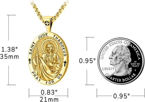 Miniatura 73 de Eusense Saint Necklace Sterling Silver 925 Protection Jewelry for Men Women Patron St Medals Amulet Pendant