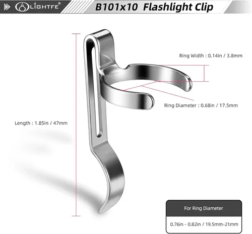 Miniatura 2 de Paquete de 10 linternas B101 – Clip duradero de acero inoxidable para bolígrafo y clip para tapa, cómodo de llevar