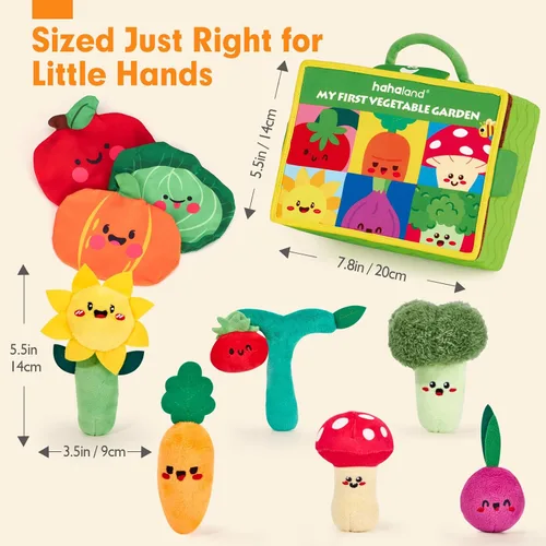 Miniatura 8 de hahaland Juguetes para bebés de 6 a 12 meses – Frutas Verduras Jardín Planta Granja Peluche 6 Month Old Montessori Sensory Toys Carrot Flower with
