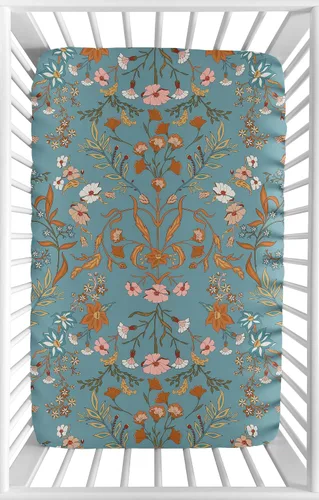 Miniatura 8 de Sweet Jojo Designs Orange Girl - Sábana bajera ajustable para cuna para bebé, recién nacido, habitación de bebé, colchón estándar óxido quemado