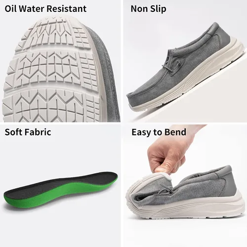 Miniatura 4 de LARNMERN Mocasines antideslizantes para hombre, zapatos de trabajo antideslizantes, zapatos para restaurante Trabajo, ligero, servicio de alimentos