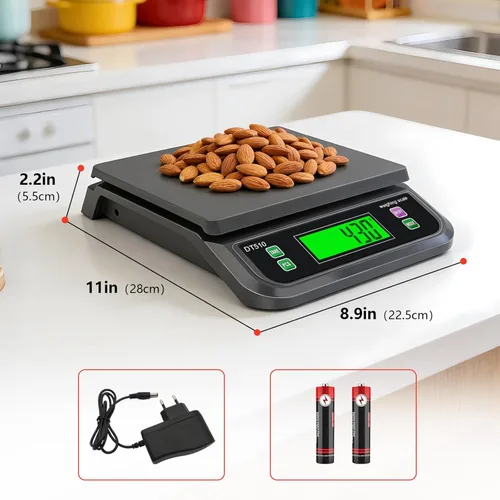 Miniatura 2 de Báscula digital grande de cocina de 66 lb 30 kg, báscula de alimentos para hornear, cocinar, pan, carne con función de tara y cuenta preparatoria