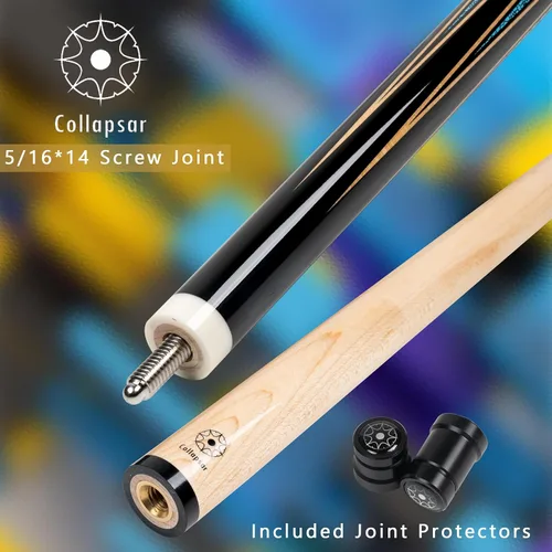 Miniatura 3 de Collapsar CA - Palo de billar con estuche rígido de 1 x 1, palo de billar profesional de arce de 58 pulgadas, juego de tacos de piscina de 19-21