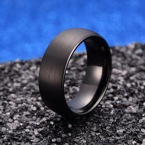 Miniatura 3 de King Will Anillo de carburo de tungsteno para hombre, acabado mate, 0.079pulgadas, 0.157pulgadas, 0.236pulgadas, 0.315pulgadas, color negro Anillo