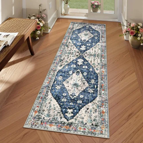 Miniatura 51 de Lahome Alfombra tribal bohemia de 2 x 3 pies, alfombra verde pequeña para entrada, suave, antideslizante, lavable, alfombra de baño bohemia de pelo