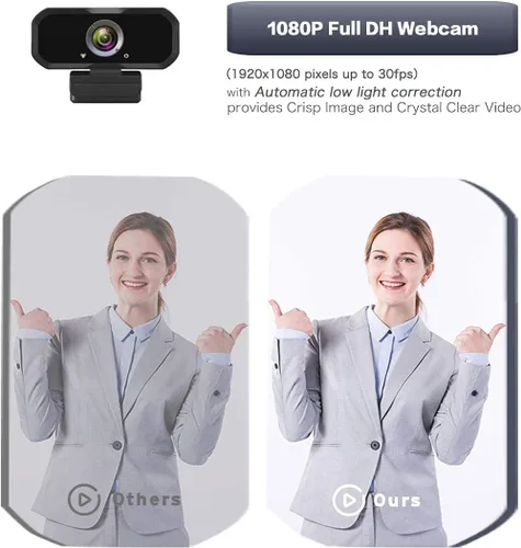 Miniatura 3 de Webcam 1080p HD interruptor de computadora 2 cámaras - Micrófono portátil USB PC Webcam con soporte para trípode, transmisión en vivo de 110 grados