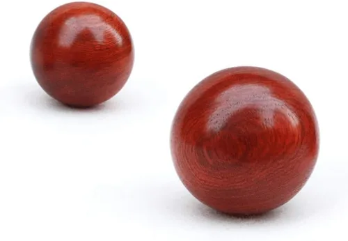 Miniatura 9 de Healifty Bolas de masaje de mano, paquete de 2 bolas de ejercicio de mano de madera de 1.96 pulgadas para estimulación muscular de mano, alivio