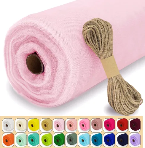 Miniatura 22 de Rollo de tela de tul, 54 pulgadas x 10 yardas (30 pies) de tul para decoración de boda, tutú de fiesta, telón de fondo, baby shower, faldas de mesa