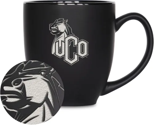 Miniatura 39 de Rico Industries - Taza de cerámica mate negra con grabado láser estándar de 15oz para NCAA (escuelas T & U) - Para bebidas calientes o frías