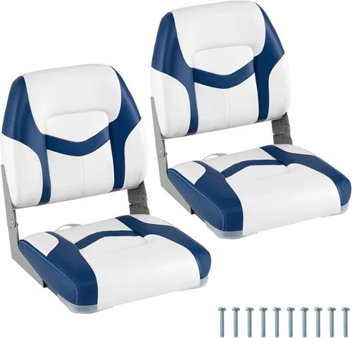 Miniatura 27 de Goplus Asientos para barco con respaldo bajo/alto, asiento plegable para barco con tornillos de acero inoxidable y bisagras de aluminio, acolchado